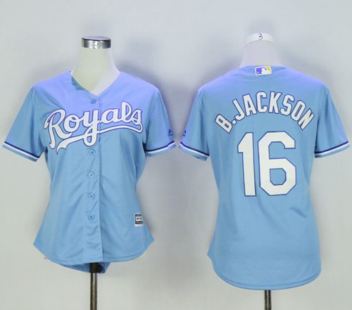 Royals #16 Bo Jackson Light Blue Women's Alternate 1 Stitched MLB Jersey
